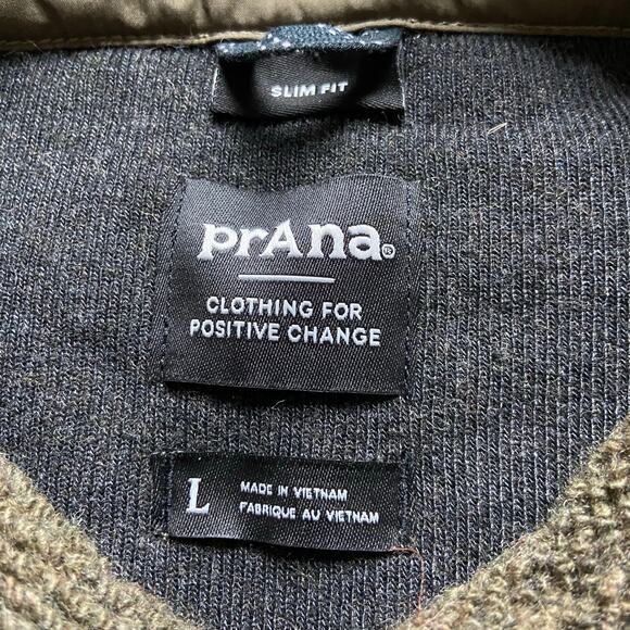 Prana IncrediWool Overshirt Men's L Slate Green Heather Slim Fit Performance - Picture 7 of 10